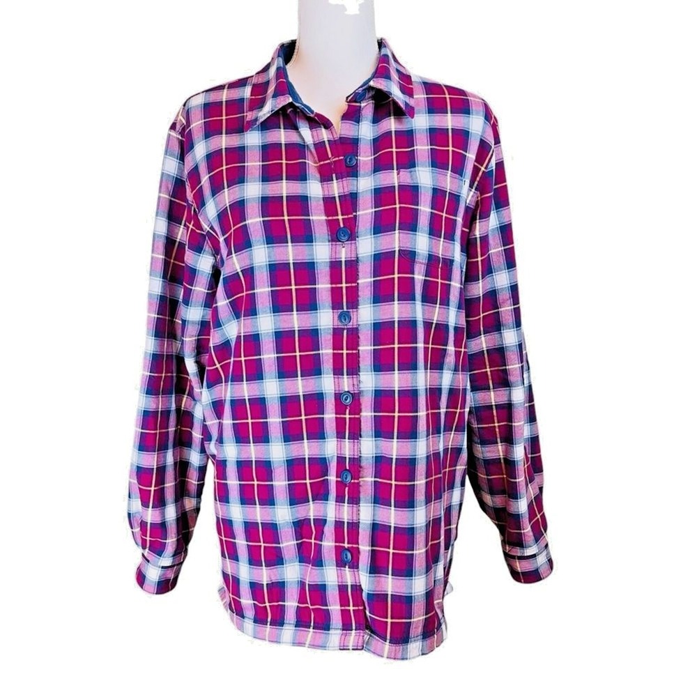 LL BEAN Fleece Flannel Shirt Shacket L Plaid Gorpcore Cabin Outdoors Fall Autumn